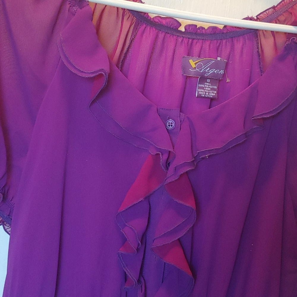 Argento purple ruffly dress